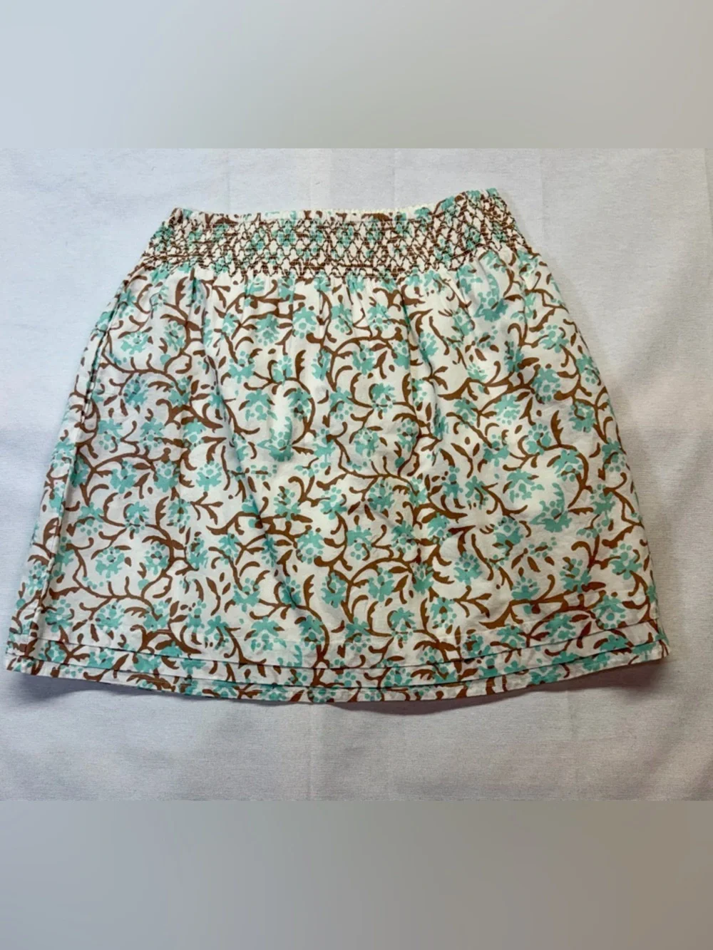 NWT Lilla P Smocked Waist Skirt in Aquamarine size‎ small cottagecore